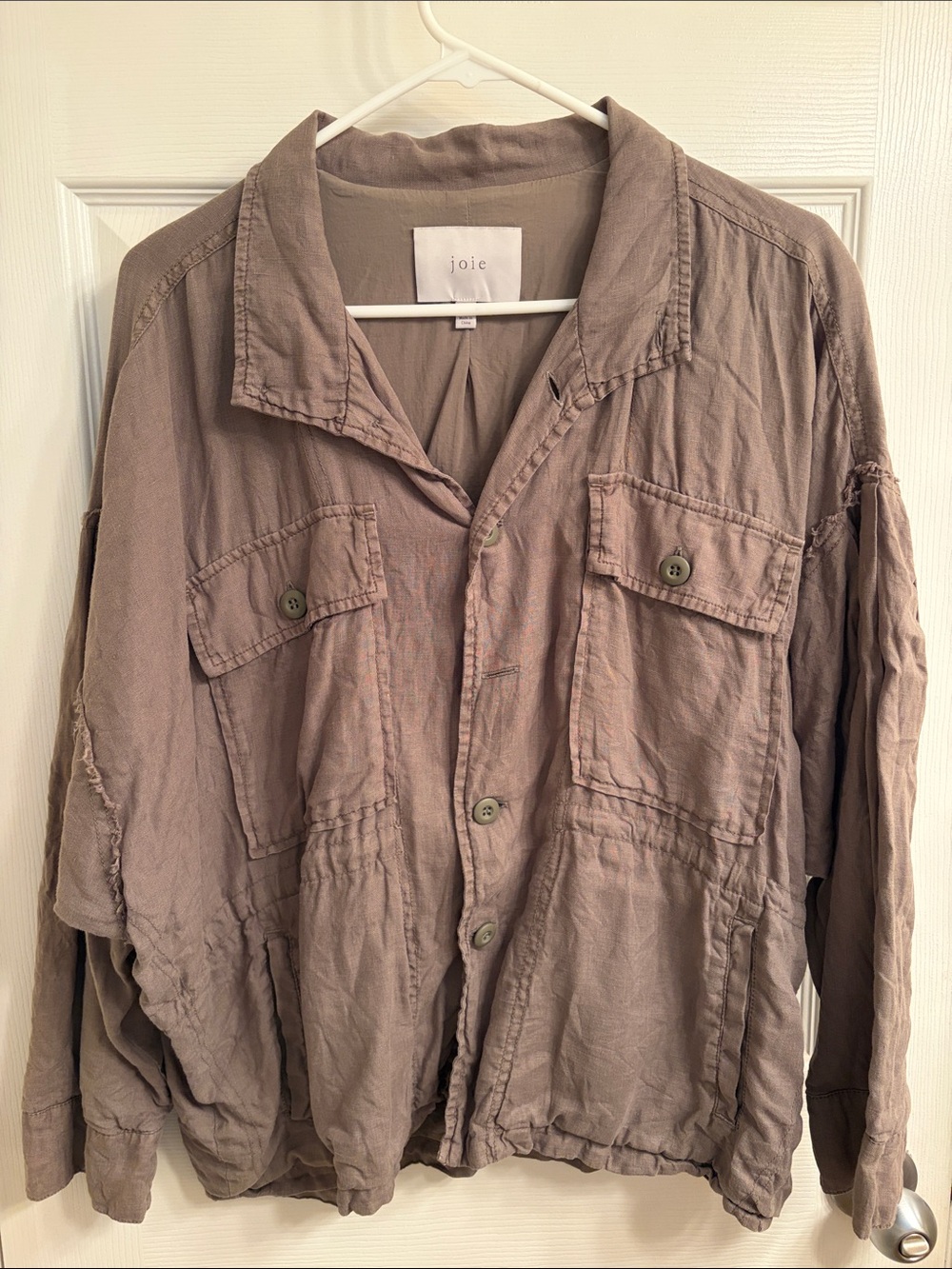 Joie washed mauve utility shirt jacket